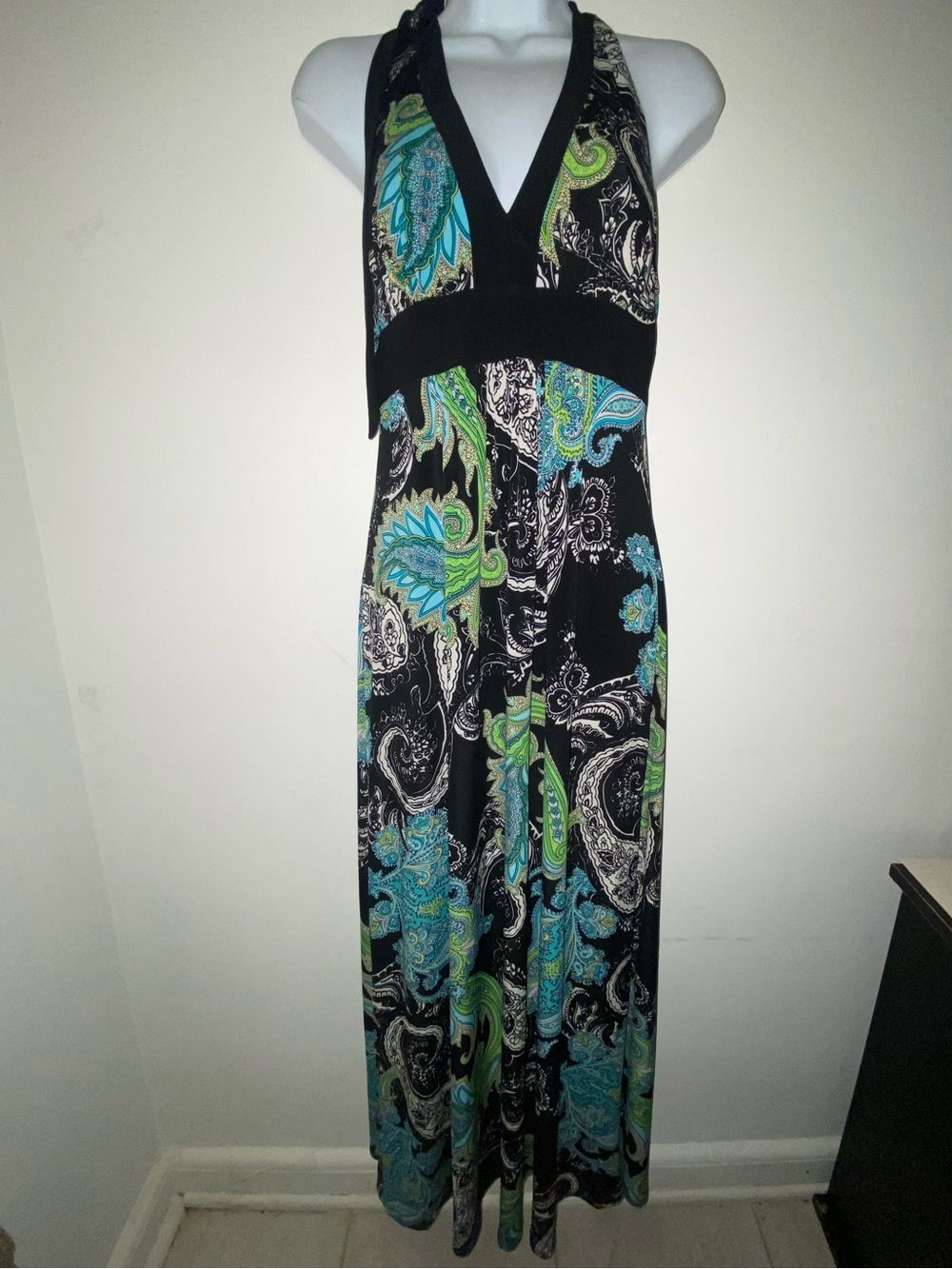 Y2K Bisou Bisou Halter Paisley Maxi Dress